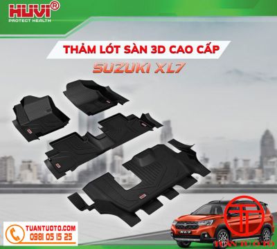 Thảm Lót Sàn Xe Suzuki XL7 3D Tràn Viền Bằng Nhựa TPE Của HuVi (3D, 2020+)
